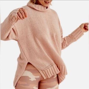 aerie | beige knit turtleneck sweater S